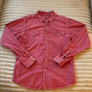 Age Of Wisdom Men's Red Button-Up Shirt